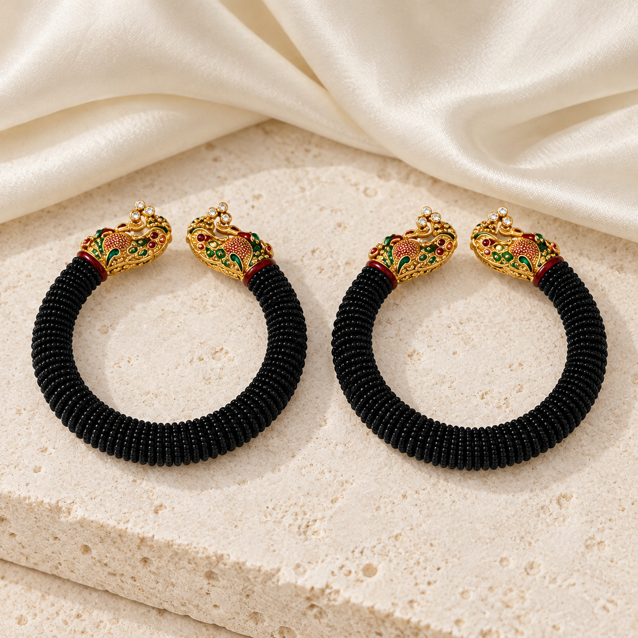 Mayur Black Bangle Pair — Product photo