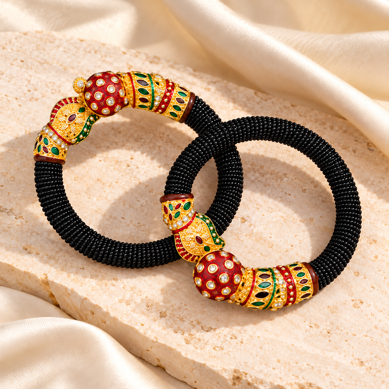 Gul Black Bangle Pair — Product photo