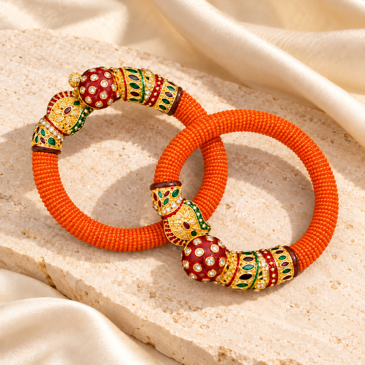 Gul Orange Bangle Pair — Product photo