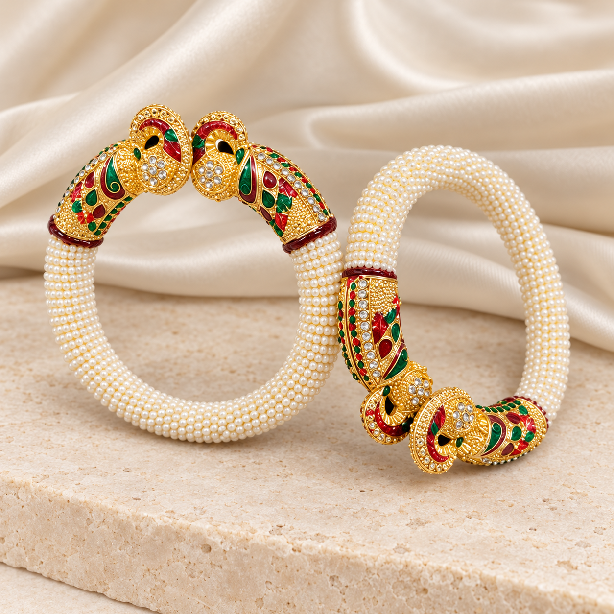 Gaj Ivory Bangle Pair — Product photo